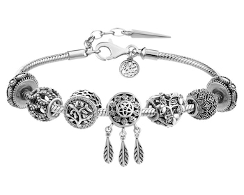 Rhodium-Plated And Oxidized Silver Set with Cubic Zirconia