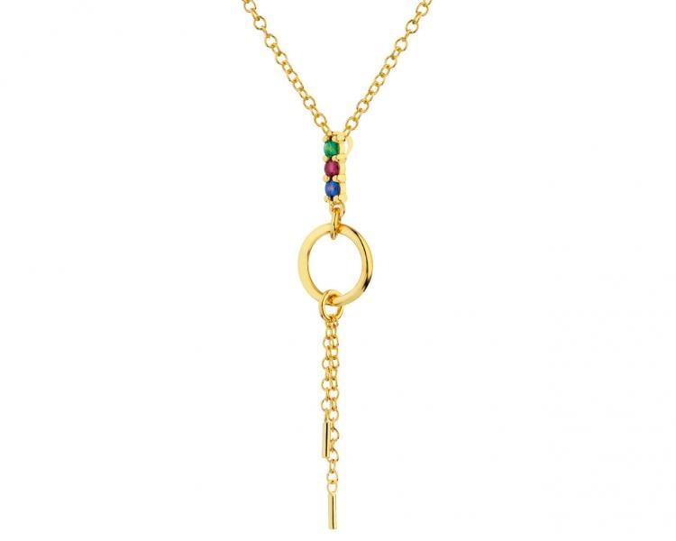 Gold-Plated Silver Necklace with Cubic Zirconia