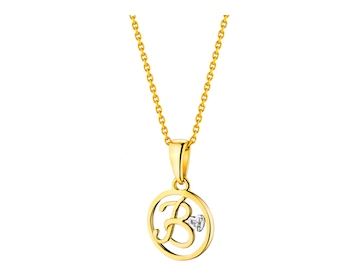 Yellow gold pendant with diamond - letter B 0,003 ct - fineness 14 K></noscript>
                    </a>
                </div>
                <div class=