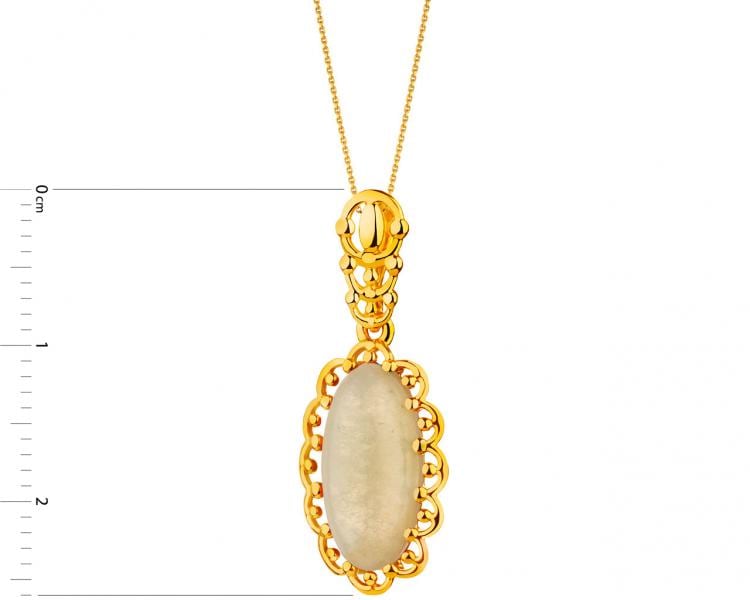 9 K Yellow Gold Pendant with Amber