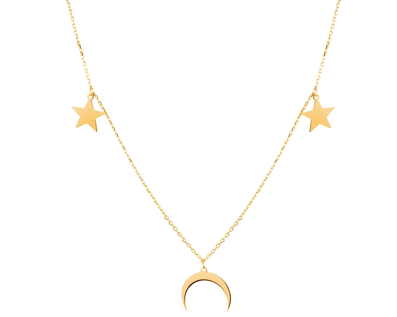 Zlatý náhrdelník - hvězdy, půlměsíc
