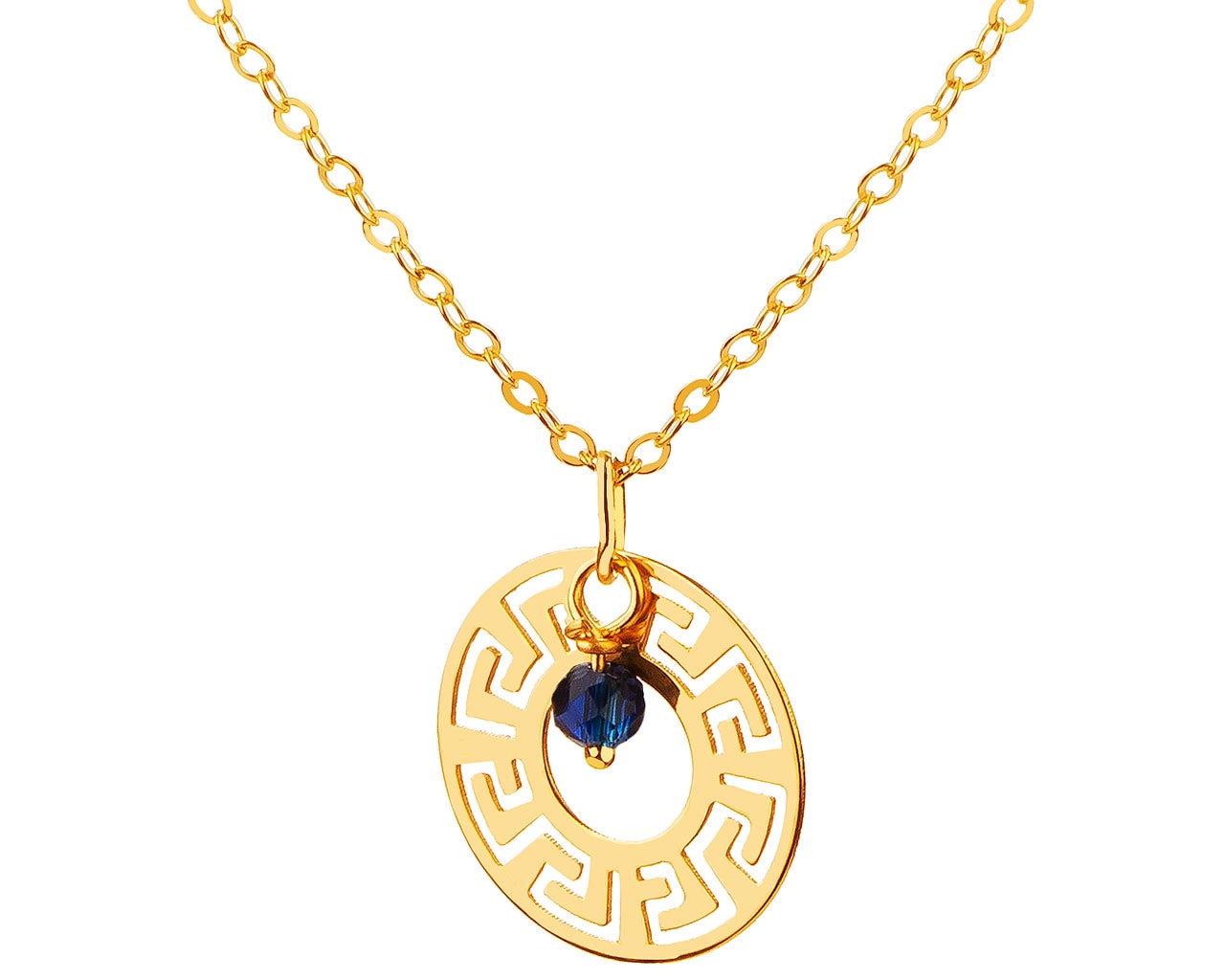 Zlatý náhrdelník se zirkonem, anker - kruh