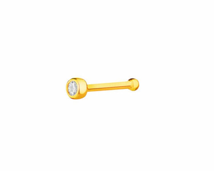 9 K Yellow Gold Nose Piercing with Cubic Zirconia