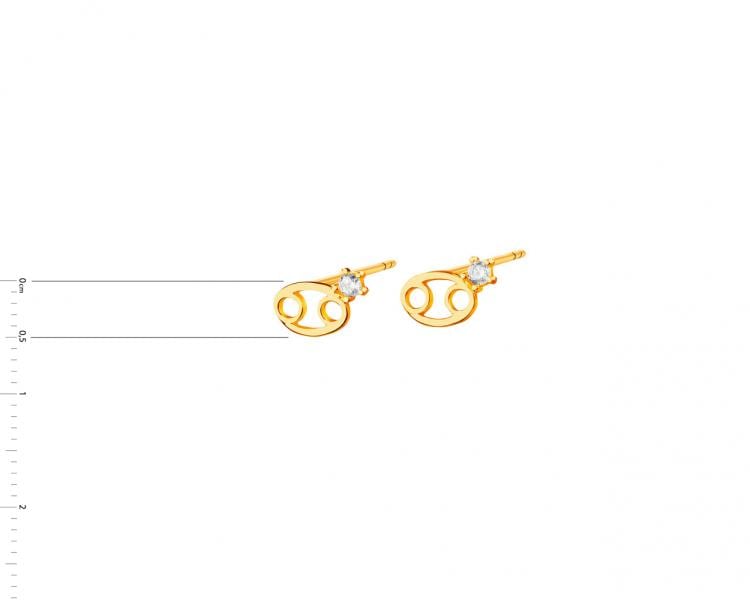  Yellow Gold Earrings with Cubic Zirconia