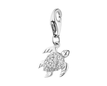 Biżuteria Charmsy Fossil Charms czarny-srebrny Wydrukowane logo Elegancki 