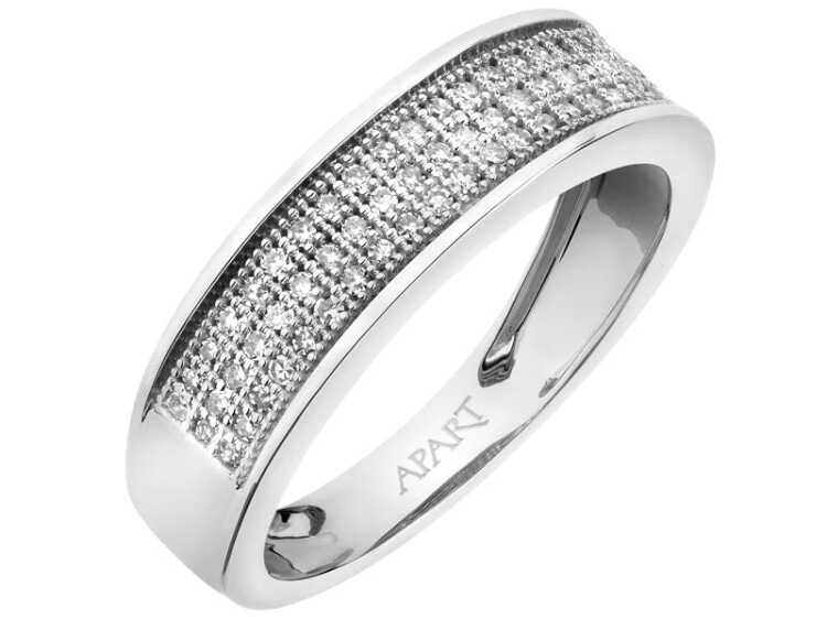 White gold ring with diamonds 0,20 ct - fineness 9 K