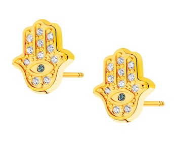 9 K Yellow Gold Earrings with Cubic Zirconia></noscript>
                    </a>
                </div>
                <div class=