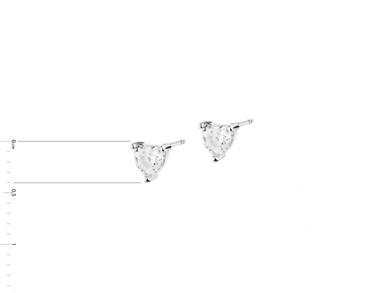 585 Rhodium-Plated White Gold Earrings with Cubic Zirconia