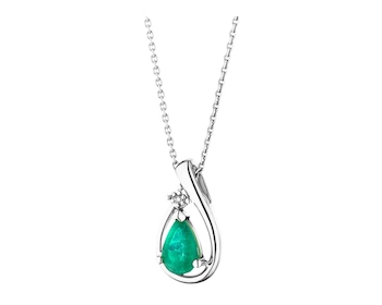 585 Rhodium-Plated White Gold Pendant with Diamond 0,004 ct - fineness 14 K