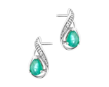 375 Rhodium-Plated White Gold Earrings with Diamonds 0,008 ct - fineness 9 K