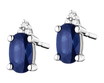375 Rhodium-Plated White Gold Earrings with Diamonds 0,02 ct - fineness 9 K