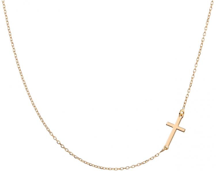 Pozlacený stříbrný náhrdelník - kříž
