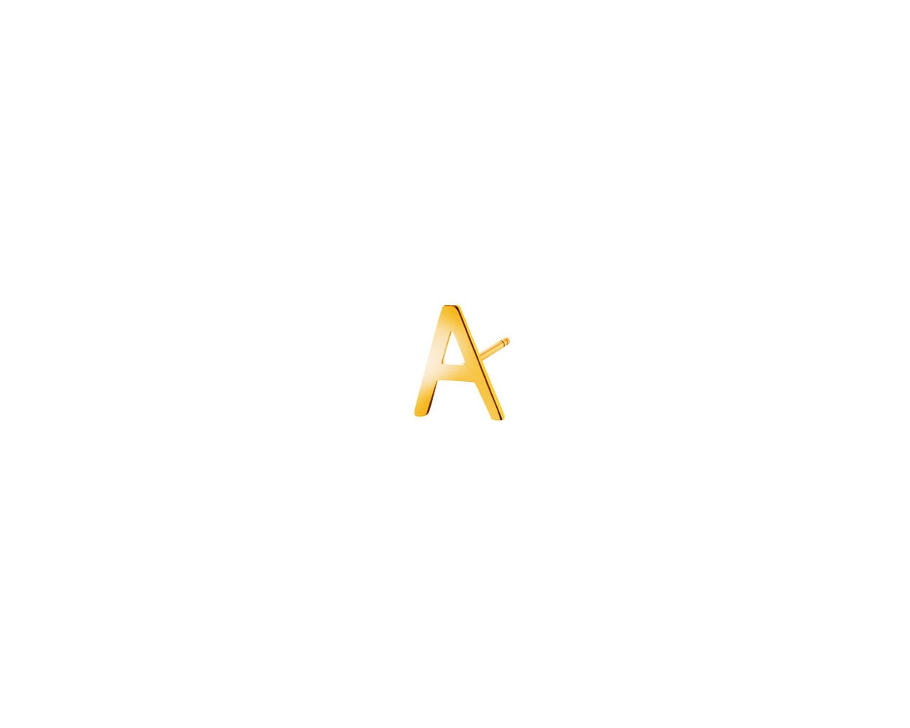 Złoty kolczyk - litera A