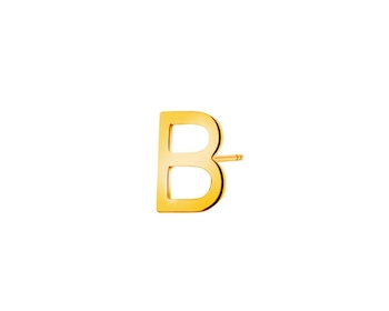 Pojedynczy złoty kolczyk - litera B