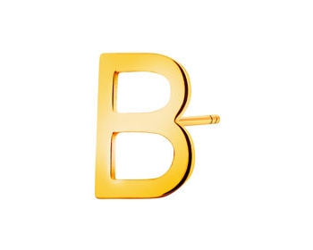 Złoty kolczyk - litera B