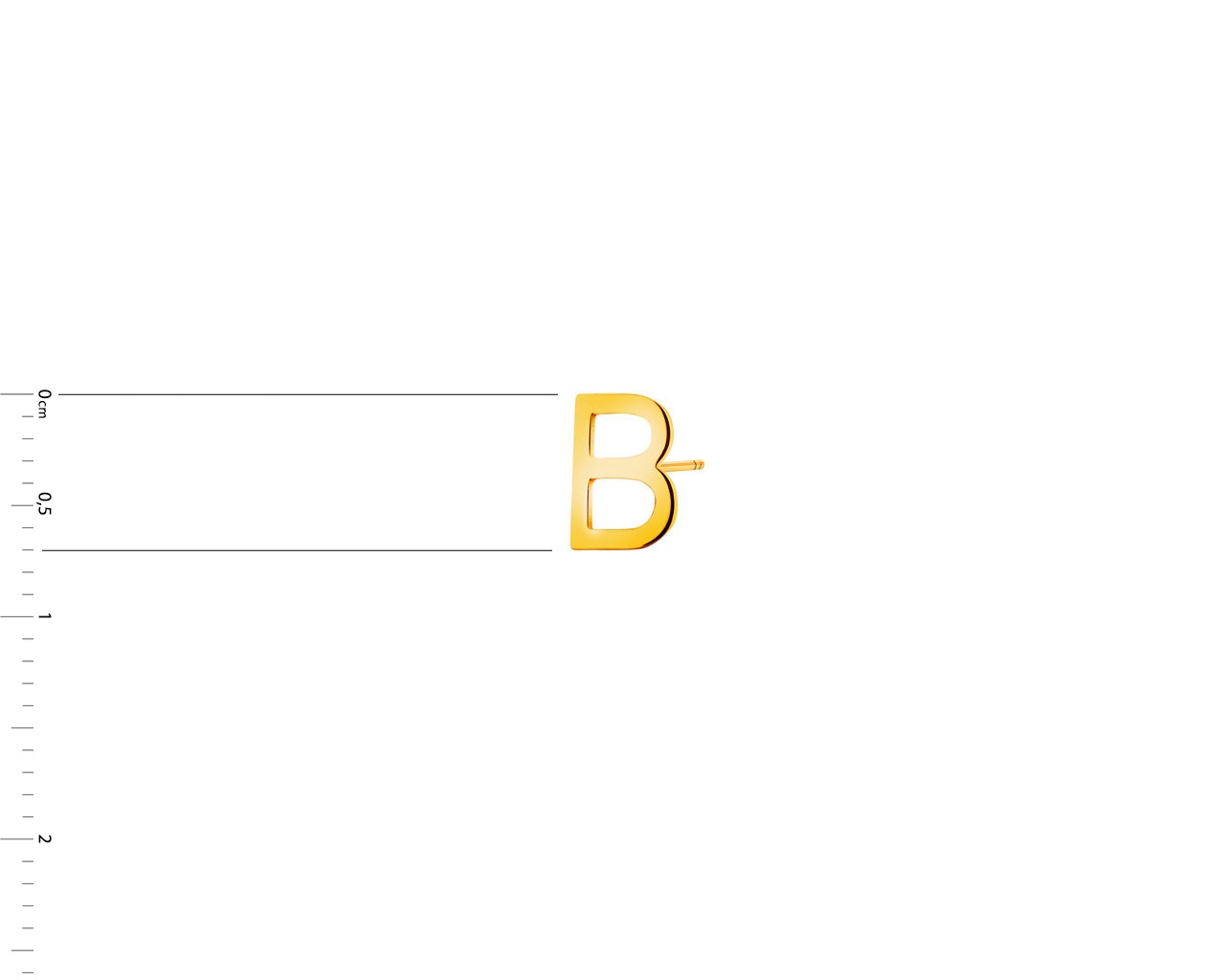 Złoty kolczyk - litera B