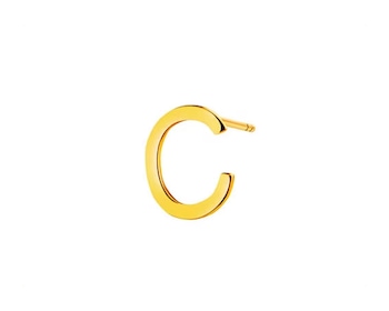 Pojedynczy złoty kolczyk - litera C