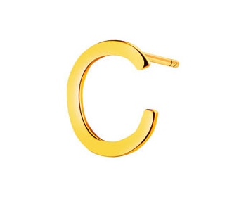 Złoty kolczyk - litera C
