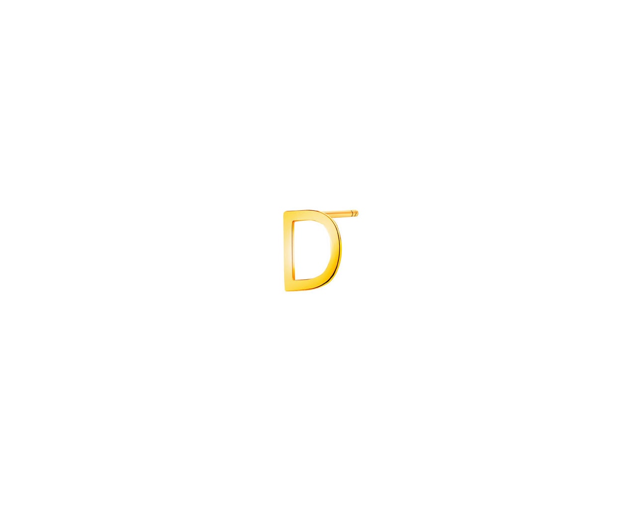 Złoty kolczyk - litera D