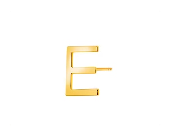 Pojedynczy złoty kolczyk - litera E