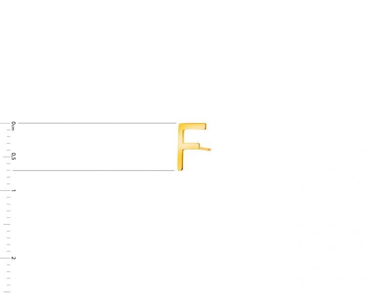 Złoty kolczyk - litera F