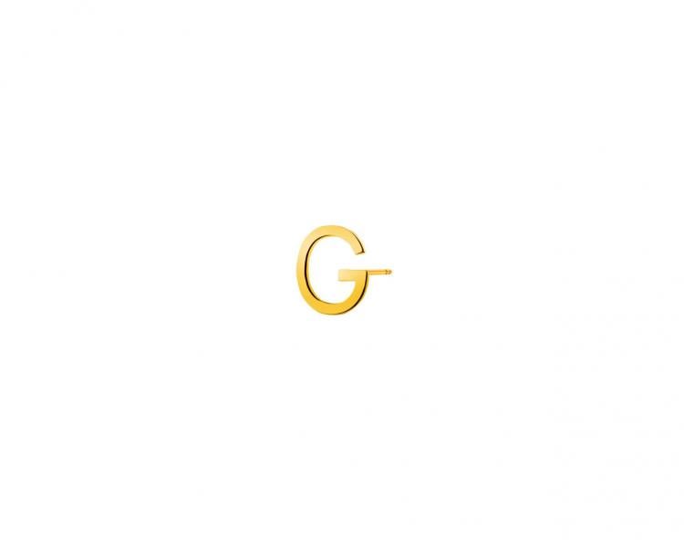 Pojedynczy złoty kolczyk - litera G