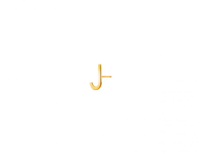 Pojedynczy złoty kolczyk - litera J