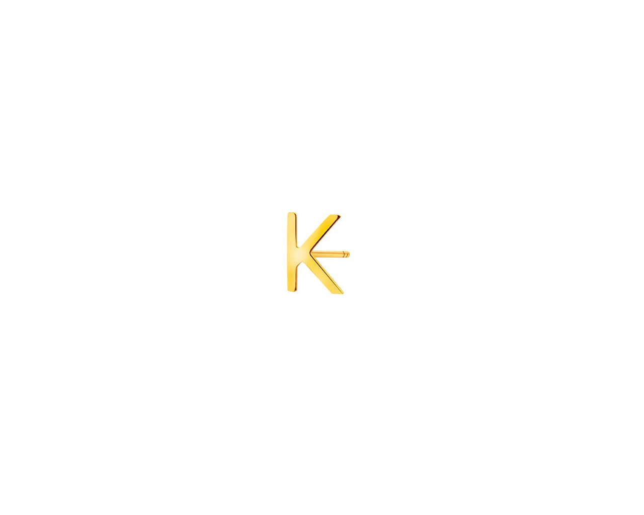 Złoty kolczyk - litera K