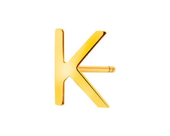 Złoty kolczyk - litera K