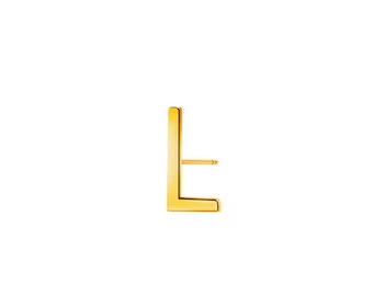 Pojedynczy złoty kolczyk - litera L