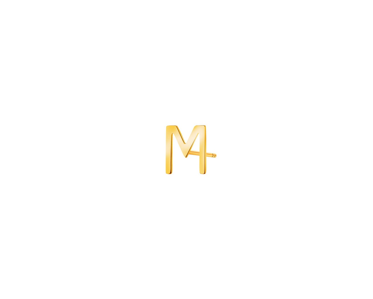 Złoty kolczyk - litera M