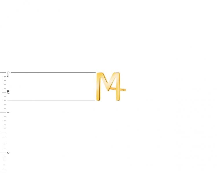 Złoty kolczyk - litera M