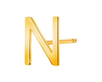 Złoty kolczyk - litera N