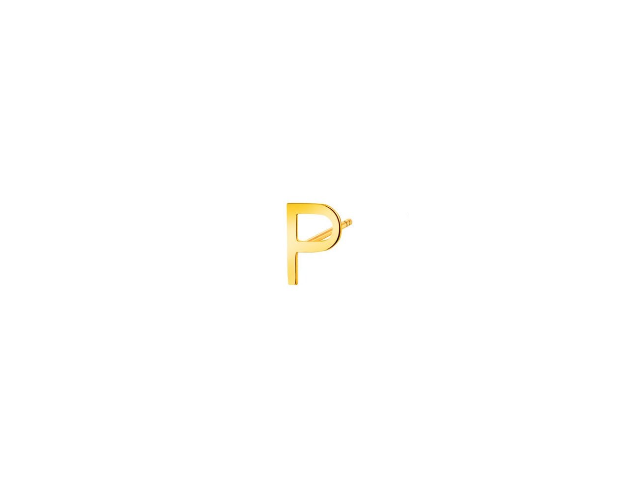 Złoty kolczyk - litera P