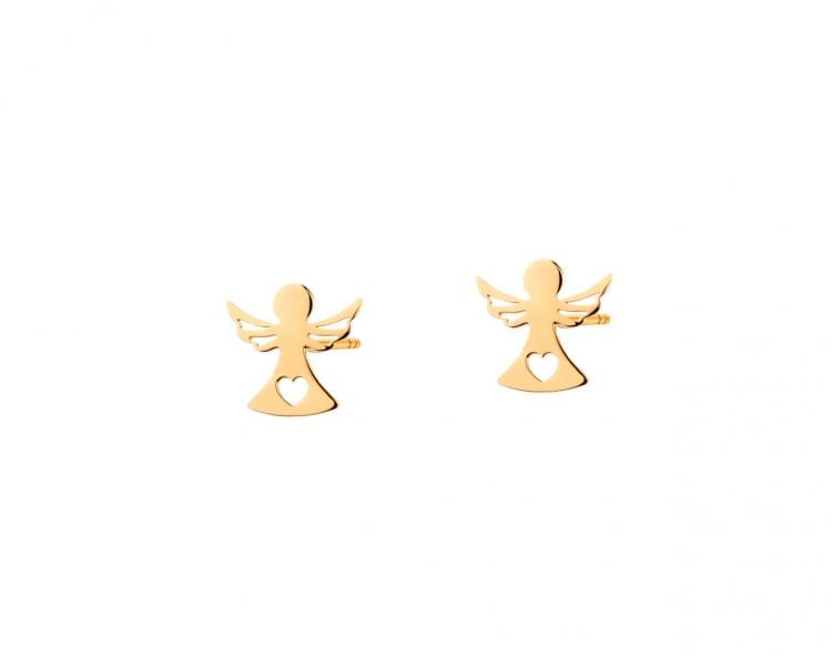 Gold plated silver earrings - angels