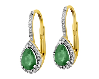 Yellow gold earrings with diamonds and emeralds 0,16 ct - fineness 18 K></noscript>
                    </a>
                </div>
                <div class=