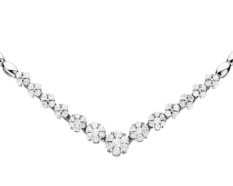 14ct White Gold Necklace with Diamonds 0,85 ct - fineness 18 K