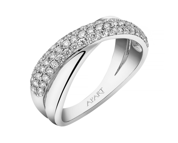 Prsten z bílého zlata s brilianty - 0,72 ct - ryzost 750
