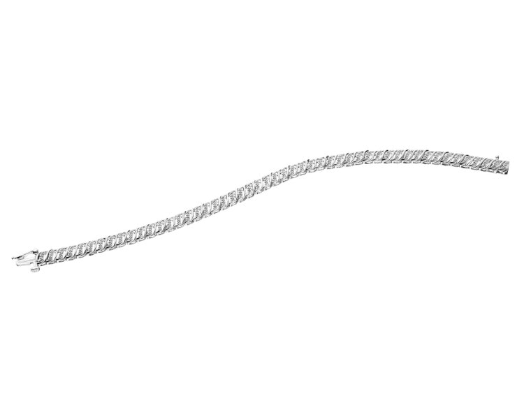 Náramek z bílého zlata s diamanty - 18 cm - 0,25 ct - ryzost 750