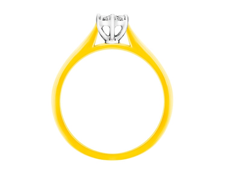 Prsten ze žlutého a bílého zlata s brilianty 0,10 ct - ryzost 750