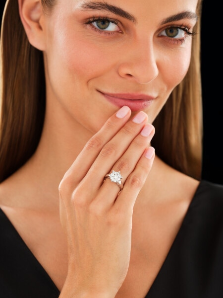 750 Rhodium-Plated White Gold Ring with Diamonds - 0,84 ct - fineness 18 K