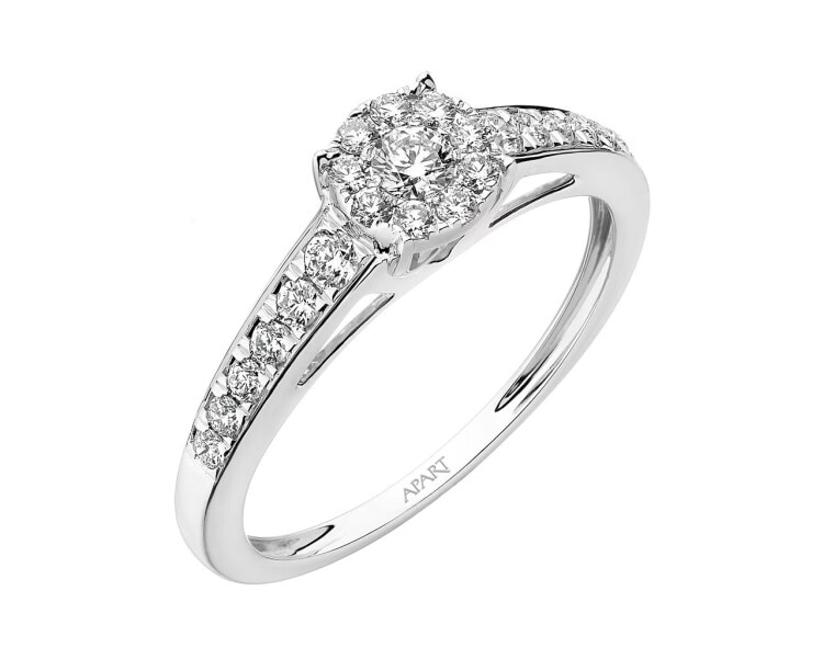 White gold ring with diamonds 0,50 ct - fineness 18 K