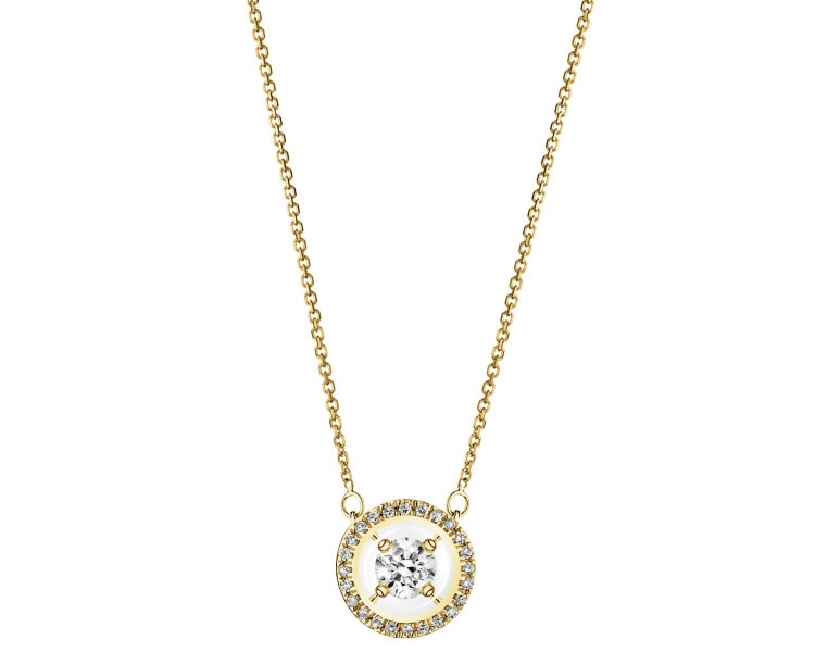 Zlatý náhrdelník s diamanty - 0,15 ct - ryzost 750