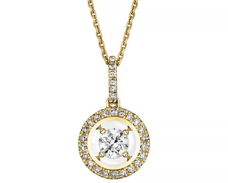 Zlatý přívěsek s diamanty - 0,17 ct - ryzost 750