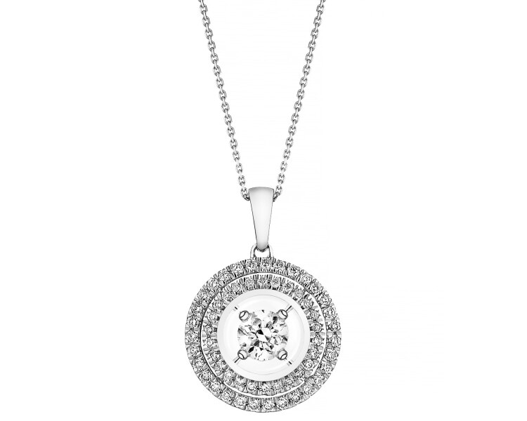 14ct White Gold Pendant with Diamonds - 0,50 ct - fineness 18 K