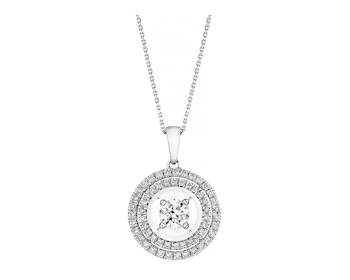 14ct White Gold Pendant with Diamonds - 0,50 ct - fineness 18 K