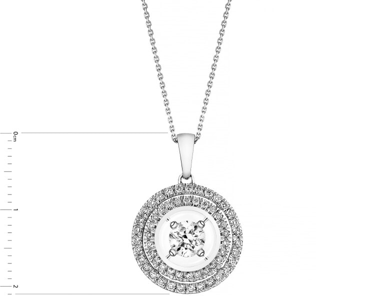 14ct White Gold Pendant with Diamonds - 0,50 ct - fineness 18 K
