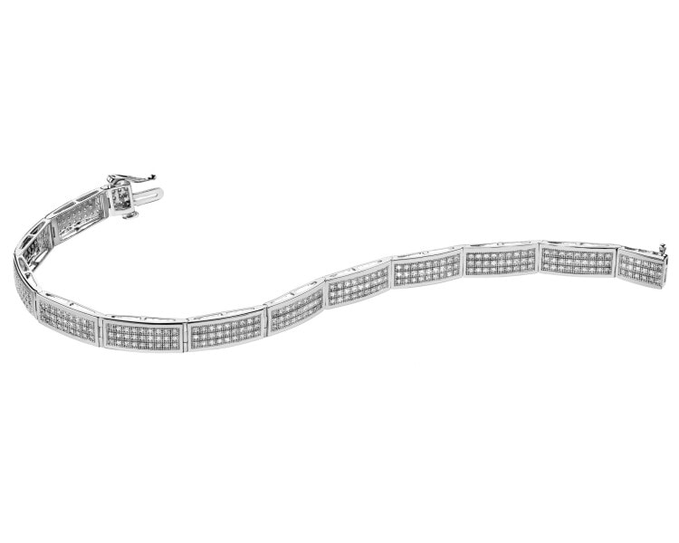 Náramek z bílého zlata s diamanty - 18 cm - 0,61 ct - ryzost 750