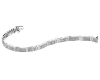 Náramek z bílého zlata s diamanty - 18 cm - 0,61 ct - ryzost 750
