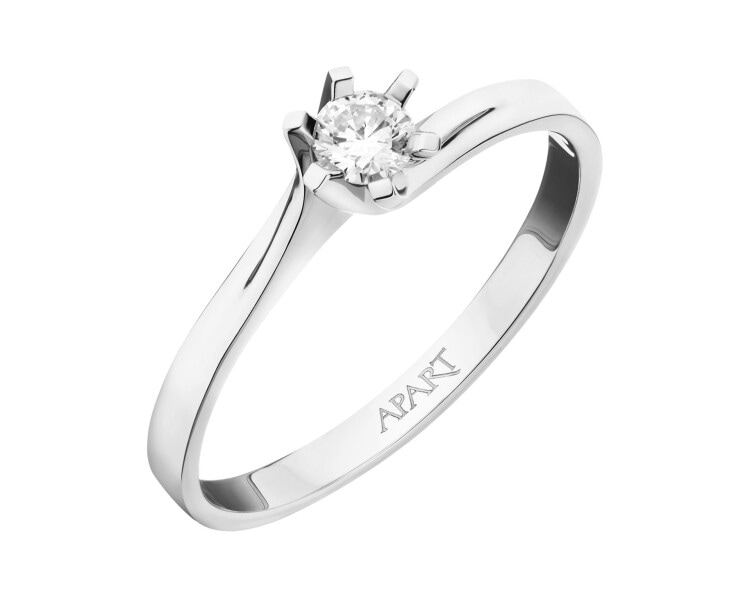 White gold ring with brilliant - 0,15 ct - fineness 18 K